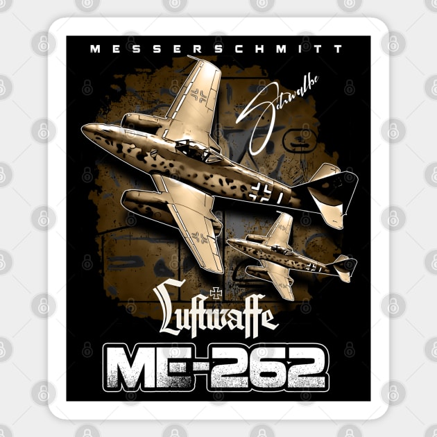 Messerschmitt ME-262 Luftwaffe Aircraft Sticker by aeroloversclothing